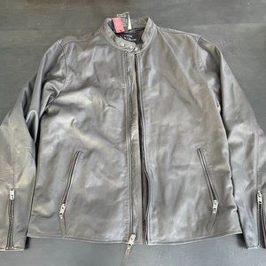 Lucky Brand Black Label Men's XL Clean Leather Bonneville Jacket Brand New